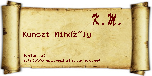 Kunszt Mihály névjegykártya