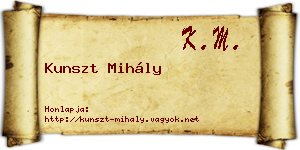 Kunszt Mihály névjegykártya